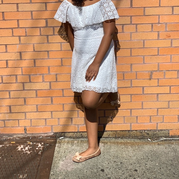 ZARA OFF WHITE OFF THE SHOULDER DRESS - Picture 6 of 6